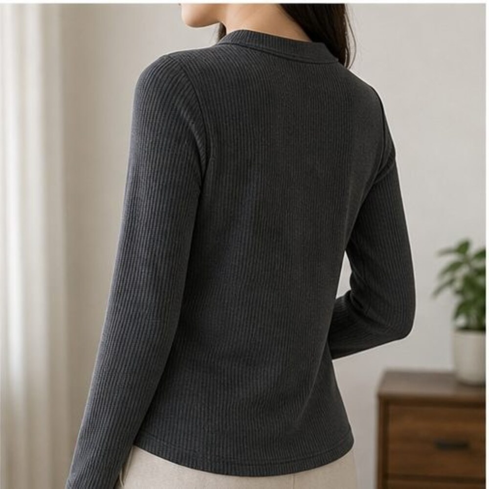 Charcoal Ruffle Blouse - Picture 3 of 6